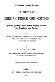 Tapa de Elementary German Prose Composition: Selected Passages from Modern English Authors for ..