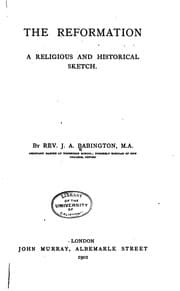 Tapa de The Reformation: A Religious and Historical Sketch