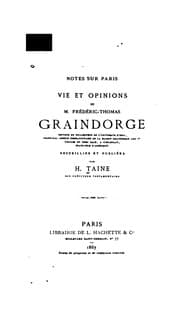 Tapa de Notes sur Paris: vie et opinions de M. Frédéric-Thomas Graindorge ... recueillies et publiées ..