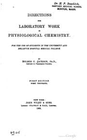Tapa de Directions for laboratory work in physiological chemistry