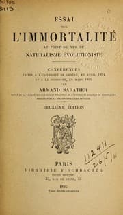 Tapa de Essai sur l'immortalité au point de vue du naturalisme évolutioniste