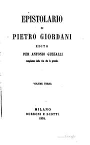 Tapa de Opere di Pietro Giordani
