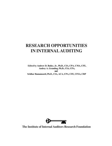 Tapa de Research Opportunities in Internal Auditing