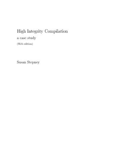 Tapa de High integrity compilation