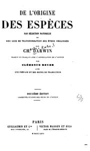 Tapa de De l'origine des espèces par sélection naturelle ou des lois de ..