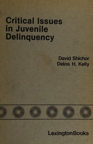 Tapa de Critical issues in juvenile delinquency
