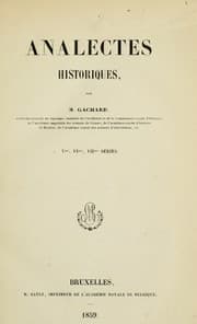 Tapa de Analectes historiques