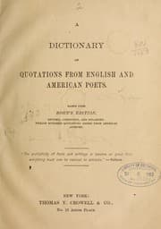 Tapa de A dictionary of quotations from English and American poets