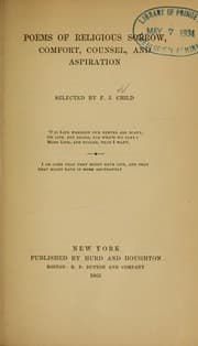 Tapa de Poems of religious sorrow, comfort, counsel, and aspiration