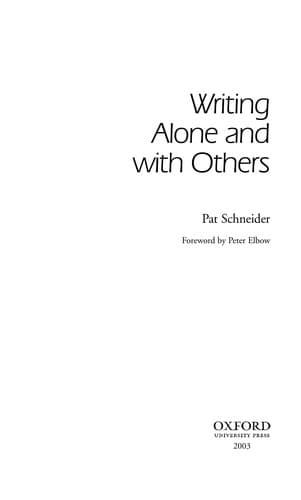 Tapa de Writing alone and with others
