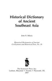 Tapa de Historical dictionary of ancient Southeast Asia