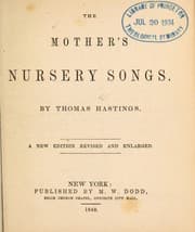 Tapa de Mother's nursery songs