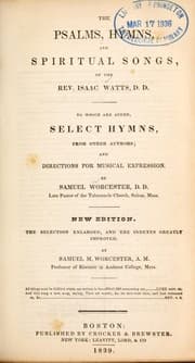 Tapa de The Psalms, hymns, and spiritual songs, of the Rev. Isaac Watts, D.D.