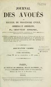 Tapa de Journal des avoués