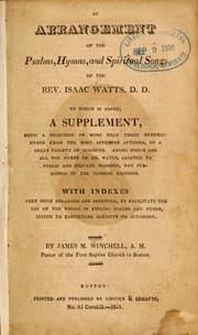 Tapa de An arrangement of the Psalms, hymns, and spiritual songs of the Rev. Isaac Watts, D.D.