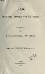 Tapa de Briefe an Desiderius Erasmus von Rotterdam, hrsg. von Joseph Förstemann und Otto Günther