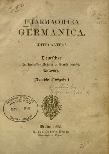 Tapa de Pharmacopoea germanica