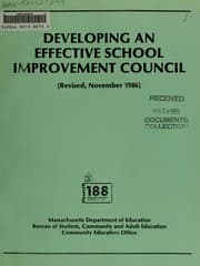 Tapa de Developing an effective school improvement council