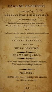 Tapa de English exercises, adapted to Murray's English grammar