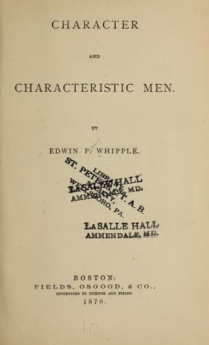 Tapa de Character and characteristic men