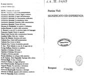 Tapa de Significato ed esperienza