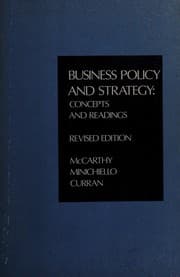 Tapa de Business policy and strategy