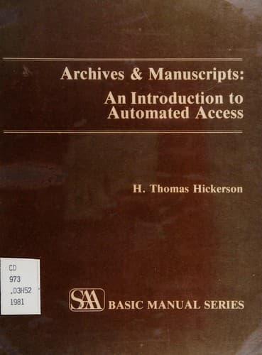 Tapa de Archives & manuscripts