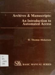 Tapa de Archives & manuscripts