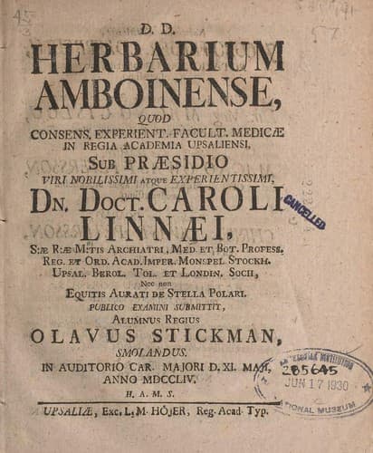 Tapa de Herbarium Amboinense ..