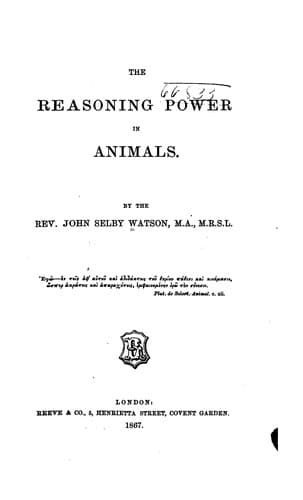 Tapa de The reasoning power in animals.