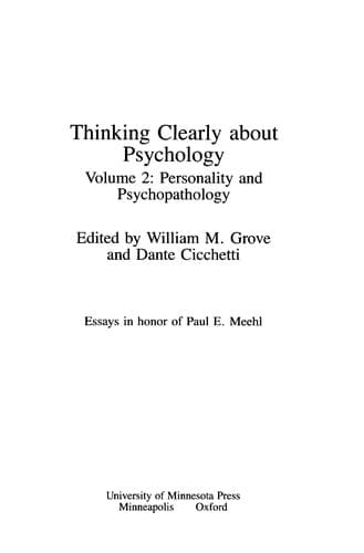 Tapa de Thinking Clearly About Psychology