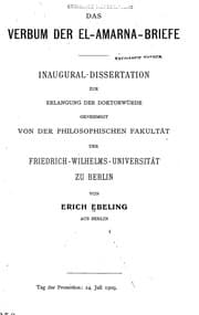 Tapa de Das Verbum der El-Amarna-Briefe