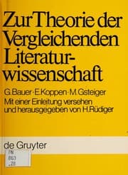 Tapa de Zur Theorie der vergleichenden Literaturwissenschaft