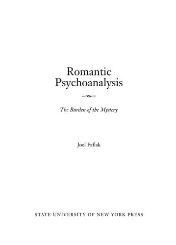 Tapa de Romantic psychoanalysis