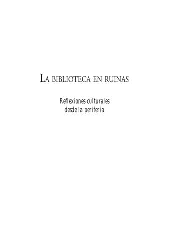 Tapa de La biblioteca en ruinas