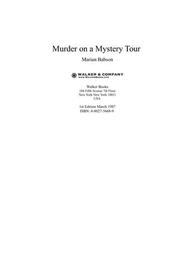 Tapa de Murder on a mystery tour