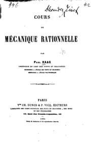 Tapa de Cours de mécanique rationnelle
