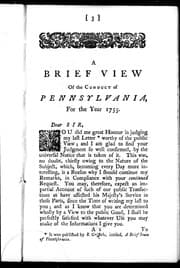 Tapa de A brief view of the conduct of Pennsylvania, for the year 1755