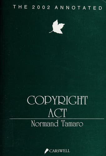 Tapa de The 2002 annotated Copyright Act