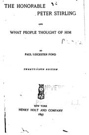 Tapa de The Honorable Peter Stirling and what People Thought of Him