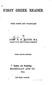 Tapa de First Greek Reader, with Notes and Vocabulary