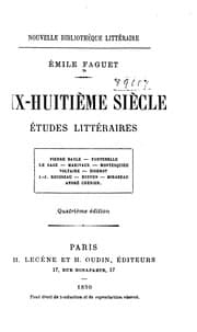 Tapa de Dix-huitième siècle: études littéraires ..