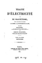 Tapa de Traité d'électricité et de magnétisme, et des applications de ces sciences à la chimie, à la ..
