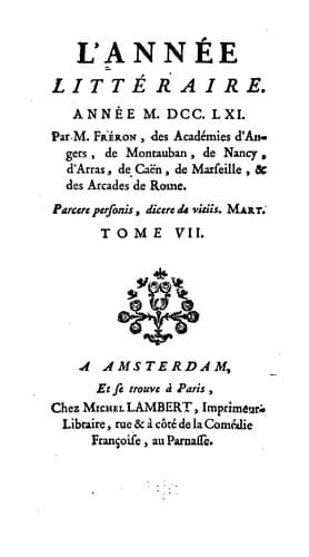 Tapa de L'Année littéraire