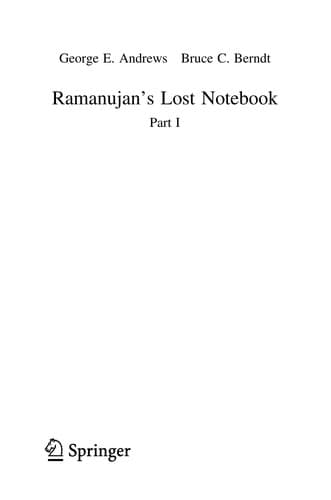 Tapa de Ramanujan's lost notebook