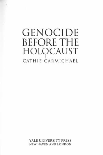 Tapa de Genocide before the Holocaust