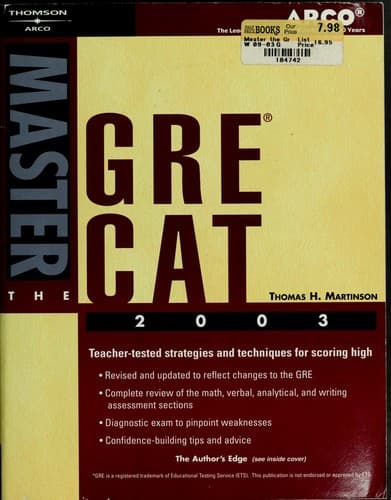 Tapa de Master the GRE CAT 2003