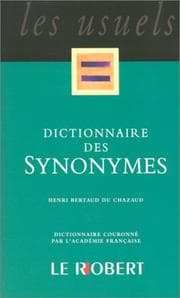 Tapa de Dictionnaire Des Synonymes