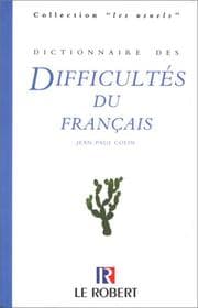 Tapa de Dictionnaire Des Difficultes (Le Robert)