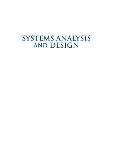 Tapa de Systems analysis and design